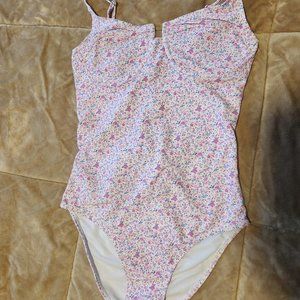 Pink Lily Ocean Orchid Blush Underwire Floral Swimsuit - M